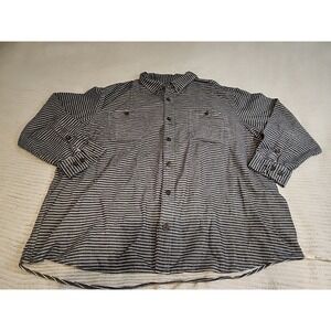 Duluth Trading Co Flannel Shirt Free Swingin' Relaxed Stripe Men's 3XL Big